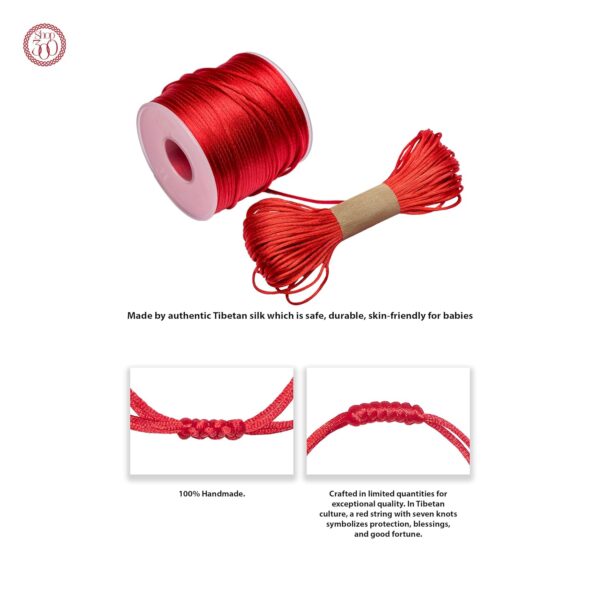 Newborn Adjustable Red String Bracelet - Image 3